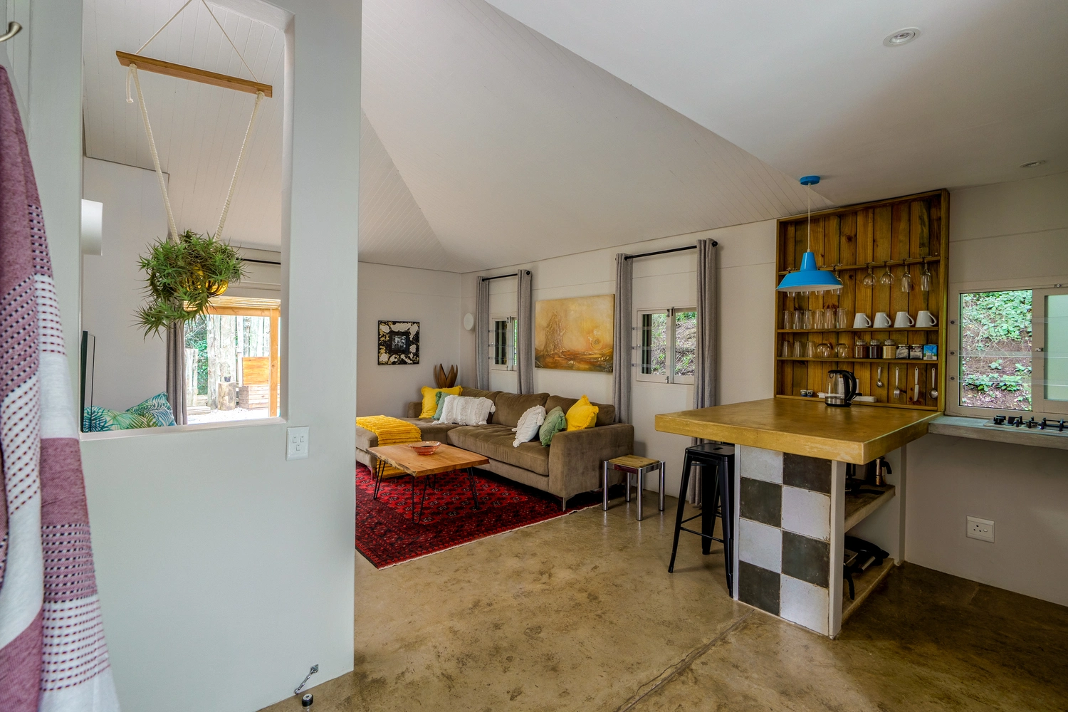 View from the front door over the open plan living area